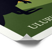 Poster Vintage Ayers Rock Australie Kangaroos Travel (Coin)