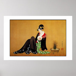 Poster Vintage Aziatische Kunst Een mooie vrouw