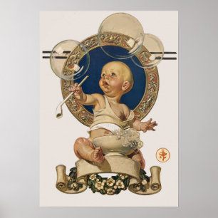 Poster Vintage Baby Bubbles par J.C. Leyendecker Nursery