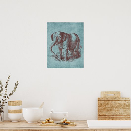 Poster Vintage Baby Elephant (Cuisine)