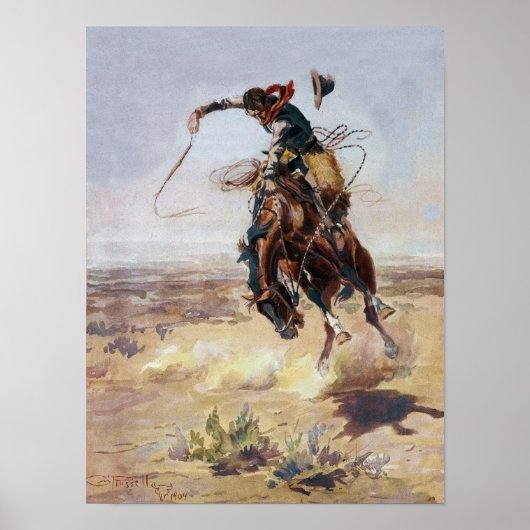 Poster Vintage Bad Hoss, Charles M. Russell (Devant)