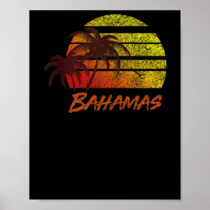 Poster Vintage Bahamas Beach Sunset, Retro Surf Tee Tank