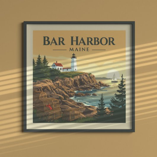 Poster Vintage Bar Harbour Maine