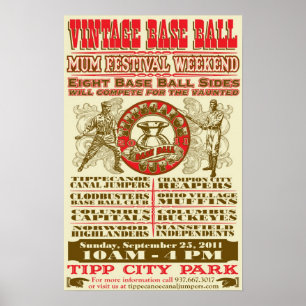 POSTER VINTAGE BASE-BALL