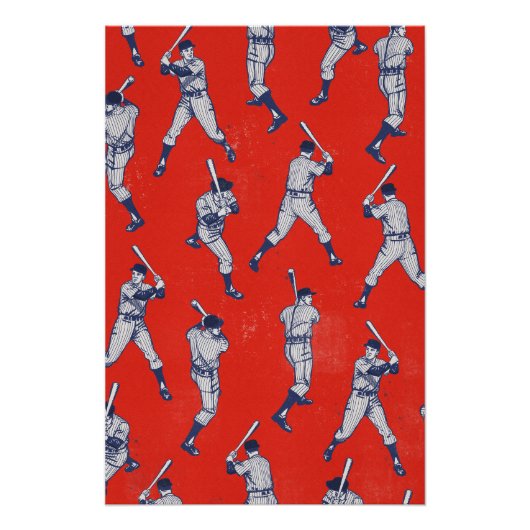 Poster Vintage Baseball pattern (Devant)