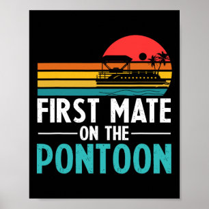 Poster Vintage Bateau Partie Rétro Premier Mate Sur Le Po