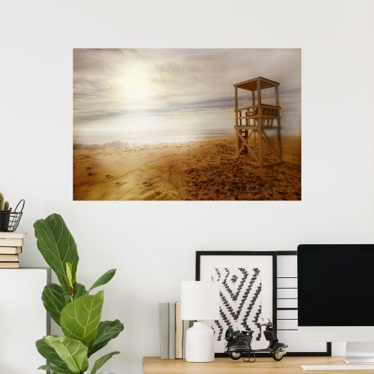 Poster vintage Beach (Bureau à domicile)