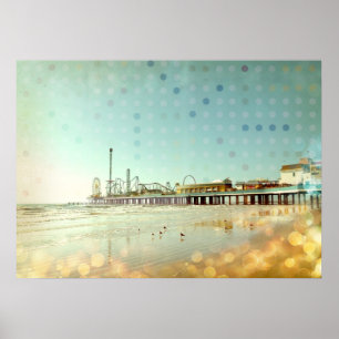 Poster Vintage Beach Boardwalk, Archivage