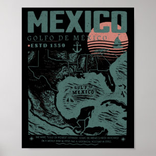 Poster Vintage Beach Mens Femmes Golfe Du Mexique Est.155