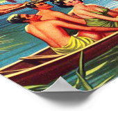 Poster Vintage Beach Summer Girl (Coin)