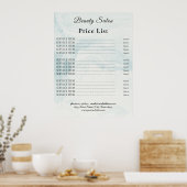 Poster Vintage Beauty Salon Price List (Cuisine)