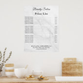 Poster Vintage Beauty Salon Price List (Cuisine)