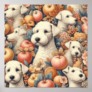 Poster Vintage Bedlington Terrier sans fil