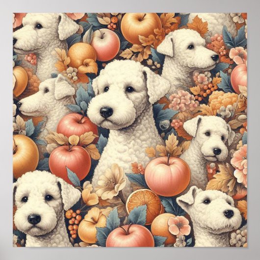 Poster Vintage Bedlington Terrier sans fil (Devant)