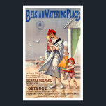 Poster Vintage Belgique Beaches Travel<br><div class="desc">Vintage Belgique Beaches Travel</div>