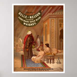 Poster vintage : Belle de Nelson Whiskey