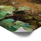 Poster Vintage Belle Lady rose Ruban Fleurs blanches (Coin)