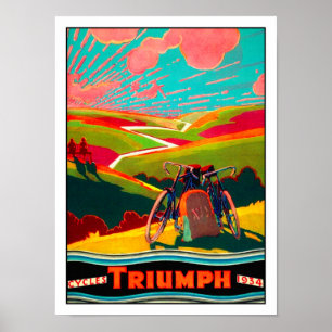 Poster Vintage Bicycle Ad - Bike on Hillside