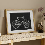Poster Vintage Bicycle Illustration in Black and White<br><div class="desc">Vintage Bicycle Illustration in Black and White Poster</div>