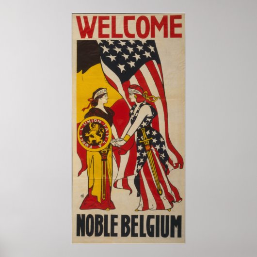 Poster Vintage Bienvenue Noble Belgique (Devant)