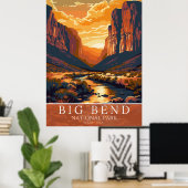 Poster  Vintage Big Bend National Park Sunset (Bureau à domicile)