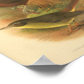 Poster Vintage Bird Brown Jaune Imprimer (Coin)