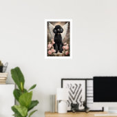 Poster Vintage Black French Poodle Dog Art (Bureau à domicile)