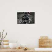 Poster vintage Black & White Couple sur moto (Cuisine)