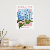 Poster vintage Blue Hydrangea (Cuisine)