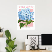 Poster vintage Blue Hydrangea (Bureau à domicile)