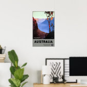 Poster Vintage Blue Mountains Australie Voyage (Bureau à domicile)