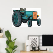 Poster Vintage Blue Tracteur (Bureau à domicile)