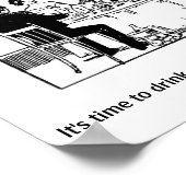 Poster Vintage - Boire Champagne & Dance, (Coin)