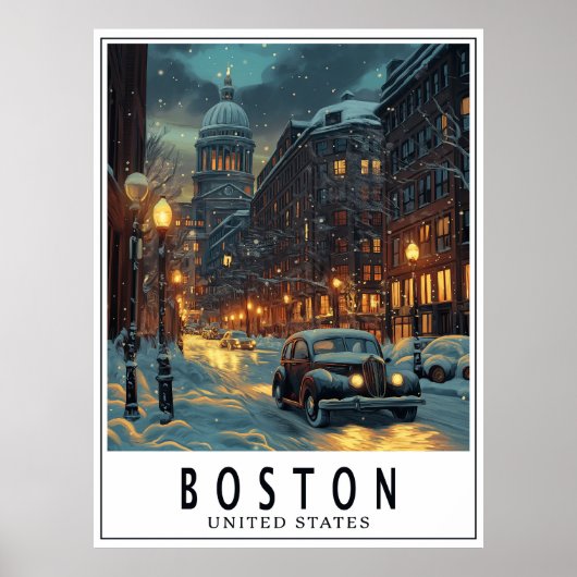 Poster Vintage Boston (Devant)