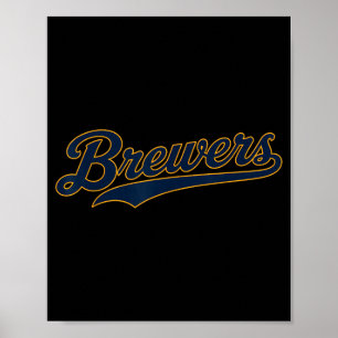 Poster Vintage Brewers Retro Clic S S Pour Hommes Femmes
