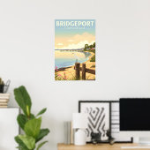 Poster Vintage Bridgeport Connecticut (Bureau à domicile)
