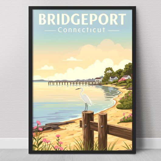 Poster Vintage Bridgeport Connecticut