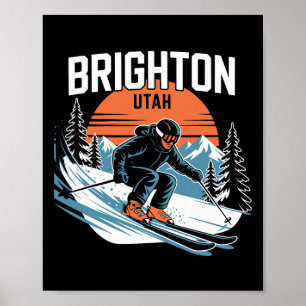 Poster Vintage Brighton Utah Ski Sport d'hiver Rétro Su