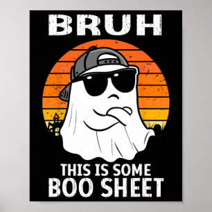 Poster Vintage Bruh C'Est Un Boo Sheet Ghost Hallowee