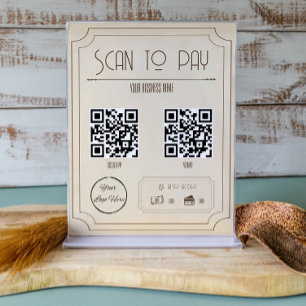 Poster vintage brun 2 QR code analyse d'entreprise à paye