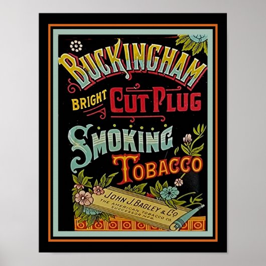 Poster Vintage Buckingham Plug Tabac Publicité (Devant)