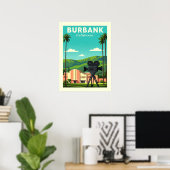 Poster Vintage Burbank California (Bureau à domicile)