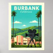 Poster Vintage Burbank California (Devant)