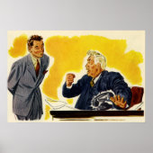 Poster Vintage Business, Mad CEO Executive Boss Employé (Devant)