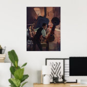 Poster Vintage Business, Projectionniste de cinéma (Bureau à domicile)