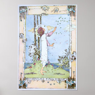 Poster Vintage "Butterflies All Blue" par Jessie M. King