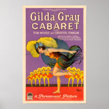 Poster vintage cabaret Gilda Grey