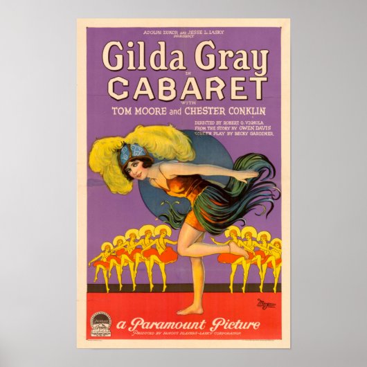 Poster vintage cabaret Gilda Grey (Devant)