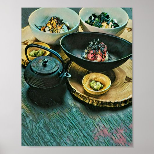Poster Vintage cadeau sushi (Devant)