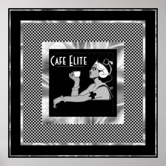 Poster Vintage Cafe Elite Art Deco